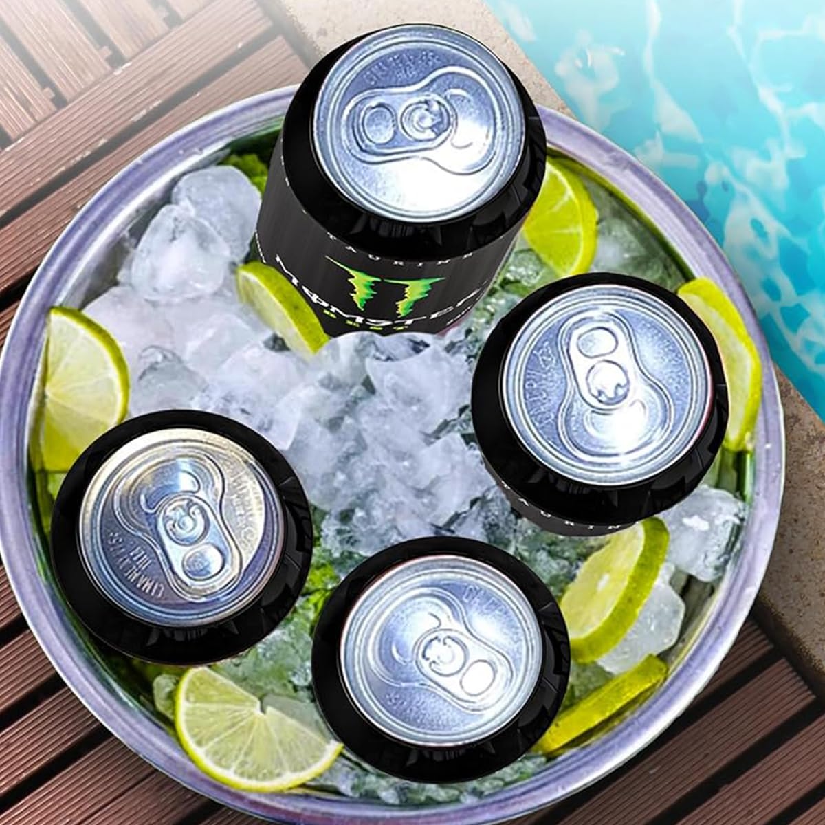 HASTHIP Silicone Can Sleeve Covers for 500ml Cans featuring Zip Top Design | Set of 3