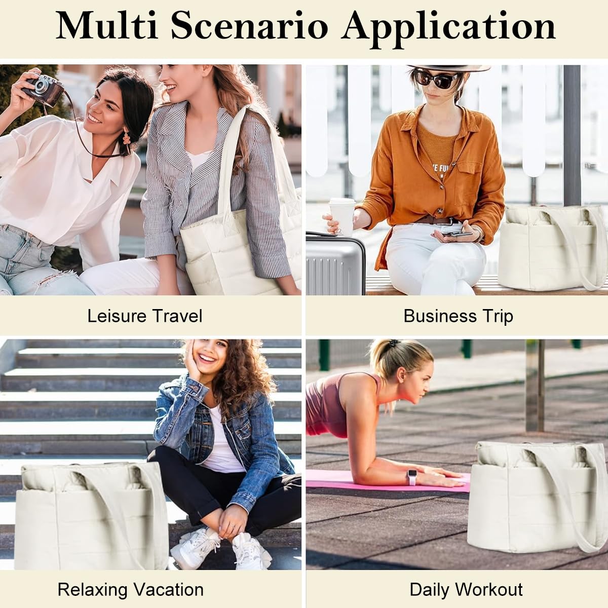 PALAY Fashion Tote Bag for Women with 15.6 in Laptop Compartment and Quilted Design | Soft Polyester Handbag for Work and Travel