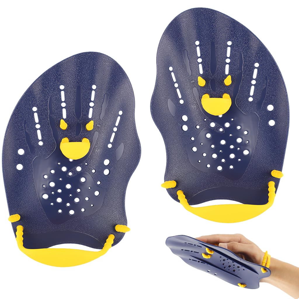 ELEPHANTBOAT® 1 Pair Adult Freestyle Swim Hand Paddles, Adjustable Tra ...