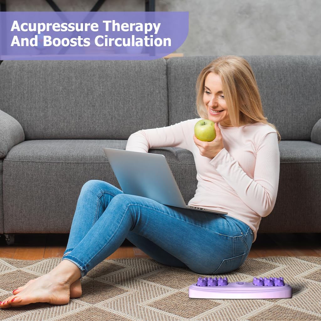 HANNEA Foot Massager Roller for Pain Relief and Deep Relaxation | 3PCS Purple Set