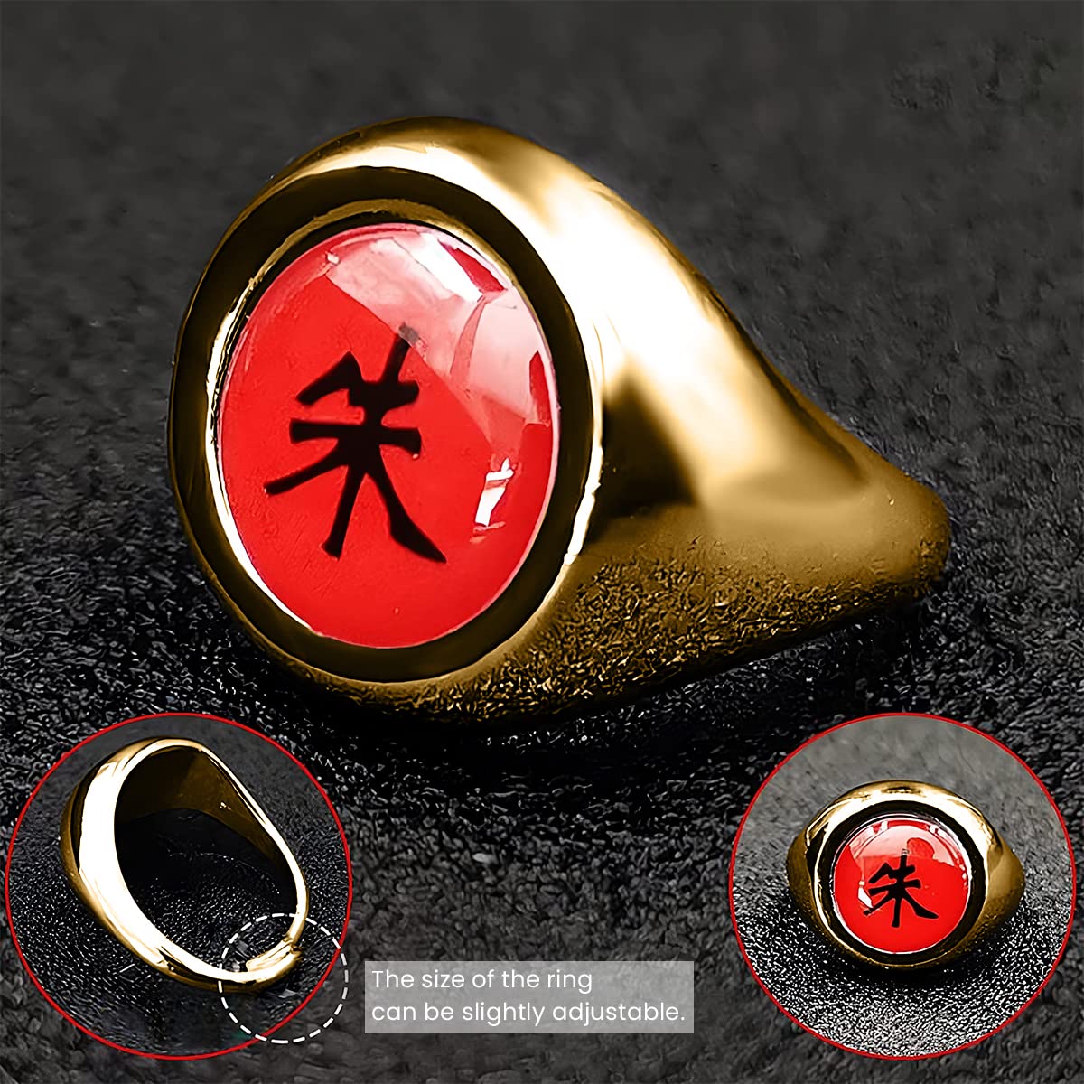 PATPAT Akatsuki Rings 10pcs Cosplay Set with Necklace and Gift Box for Naruto Fans