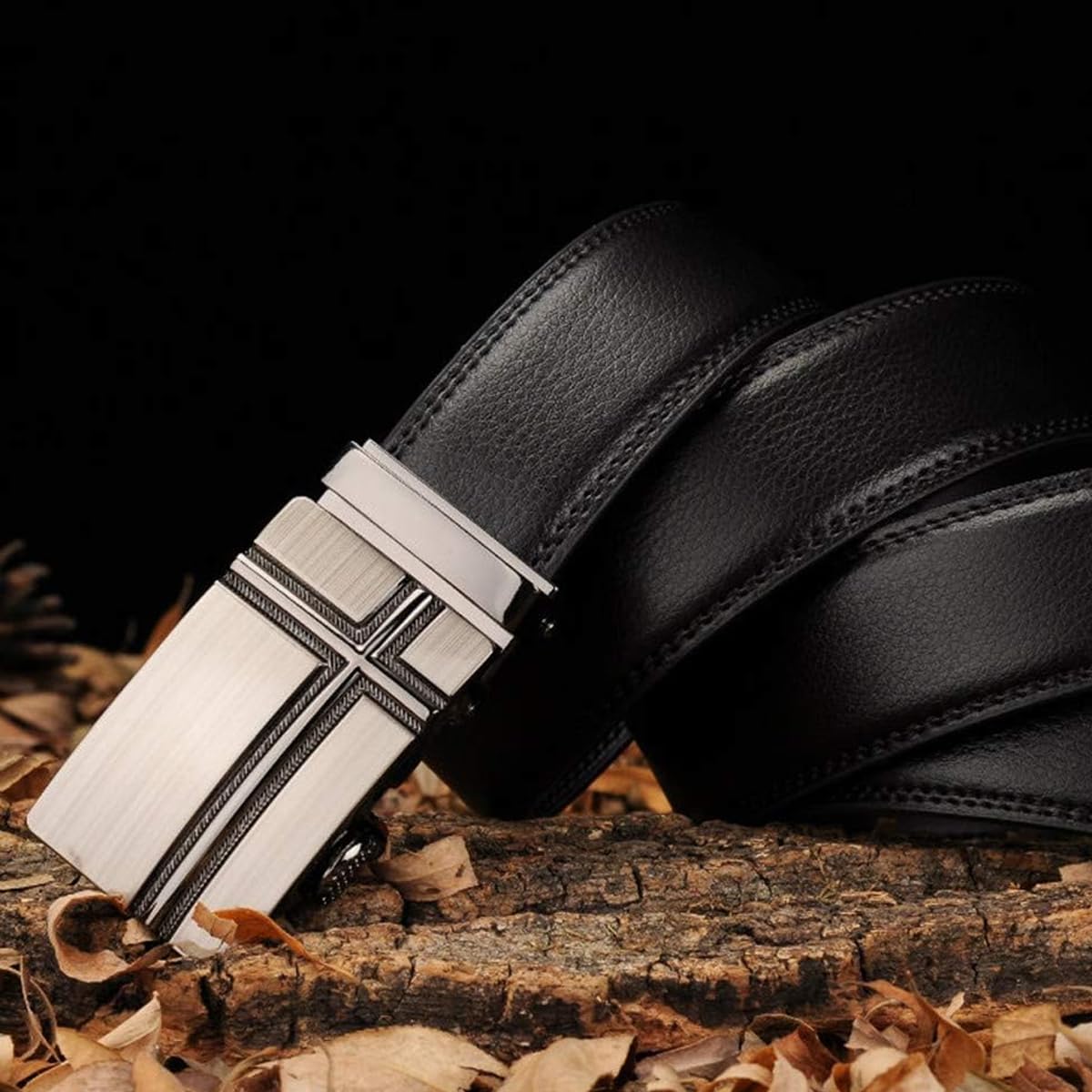 GUSTAVE Ratchet Belt Buckle for 1 3/8 in Slide Belt Strap with Auto Lock Alloy Design | Adjustable Metal Replacement for Men