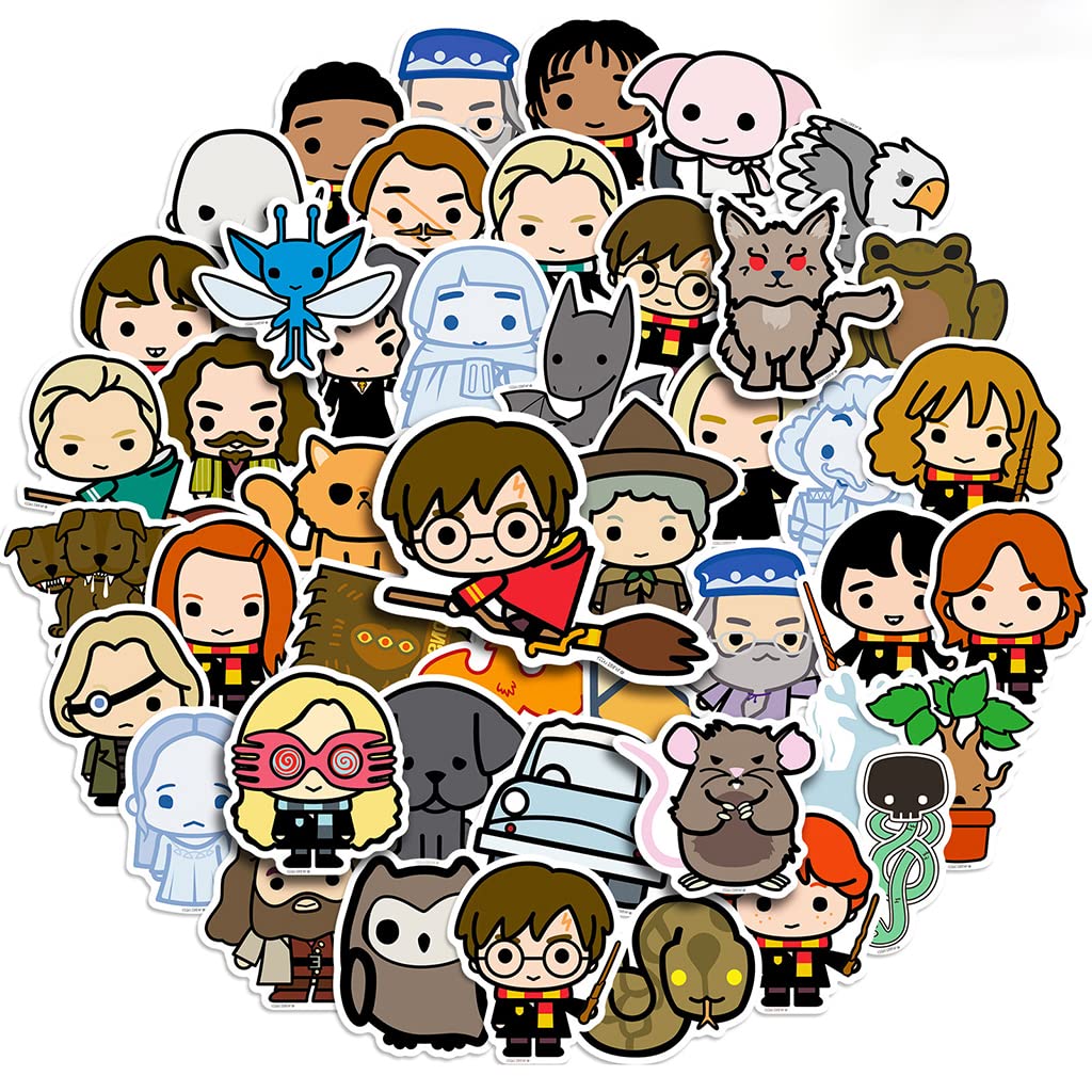 ELEPHANTBOAT Harry Potter Stickers for DIY Crafts with Waterproof UV Film | 50pcs PVC Set
