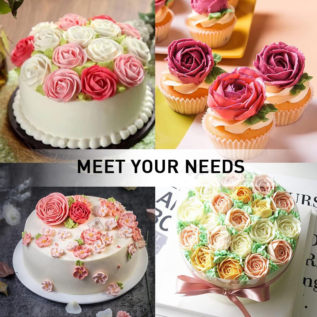 HASTHIP Petal Nozzle Set for Cake Decorating with 7 Pieces Stainless Steel Tools | Ideal for Beginners and Professionals