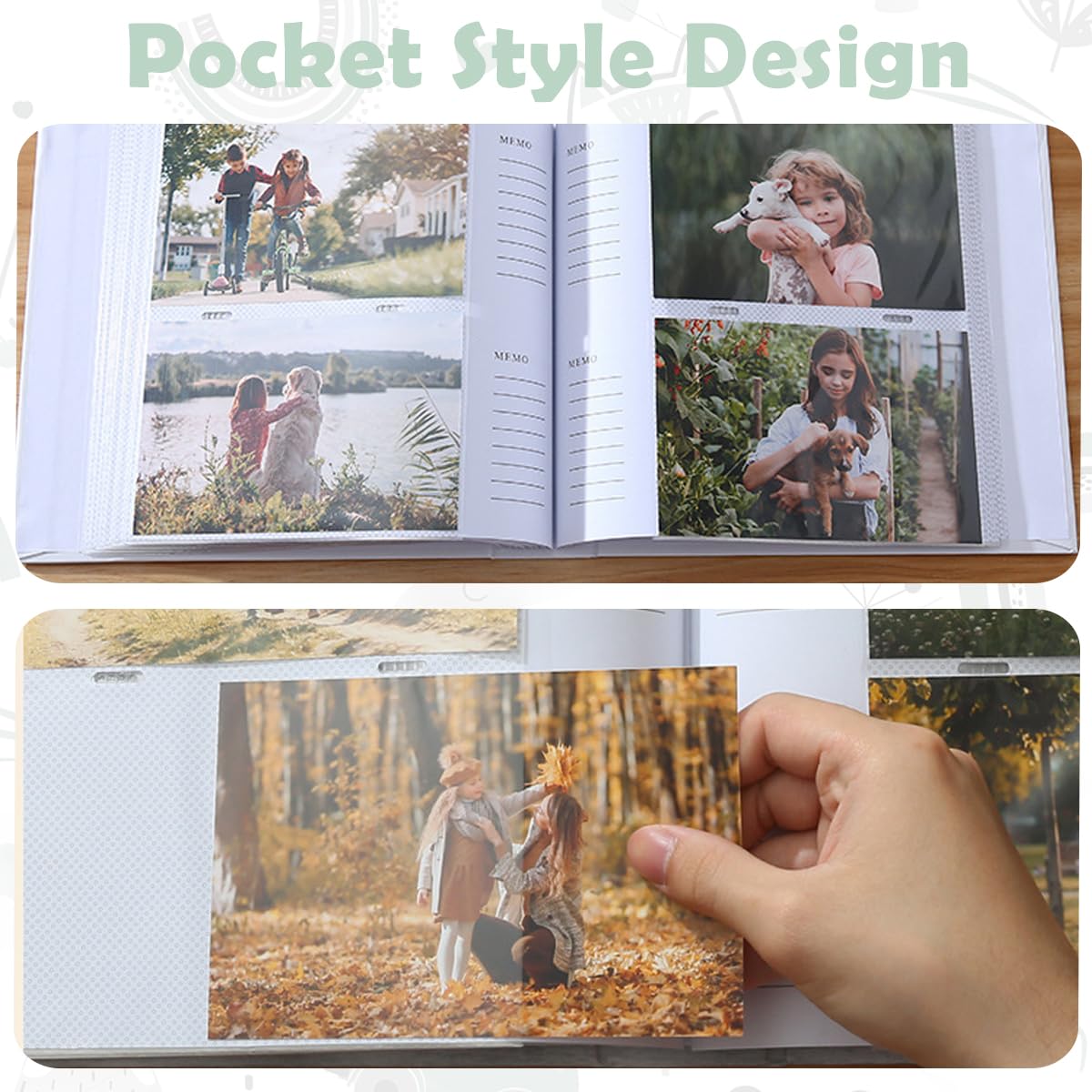 HASTHIP Pregnancy Journal for 200 6 inch Photos with Cartoon Hardcover & Note Pages | Baby Shower Gift for Mom to Be