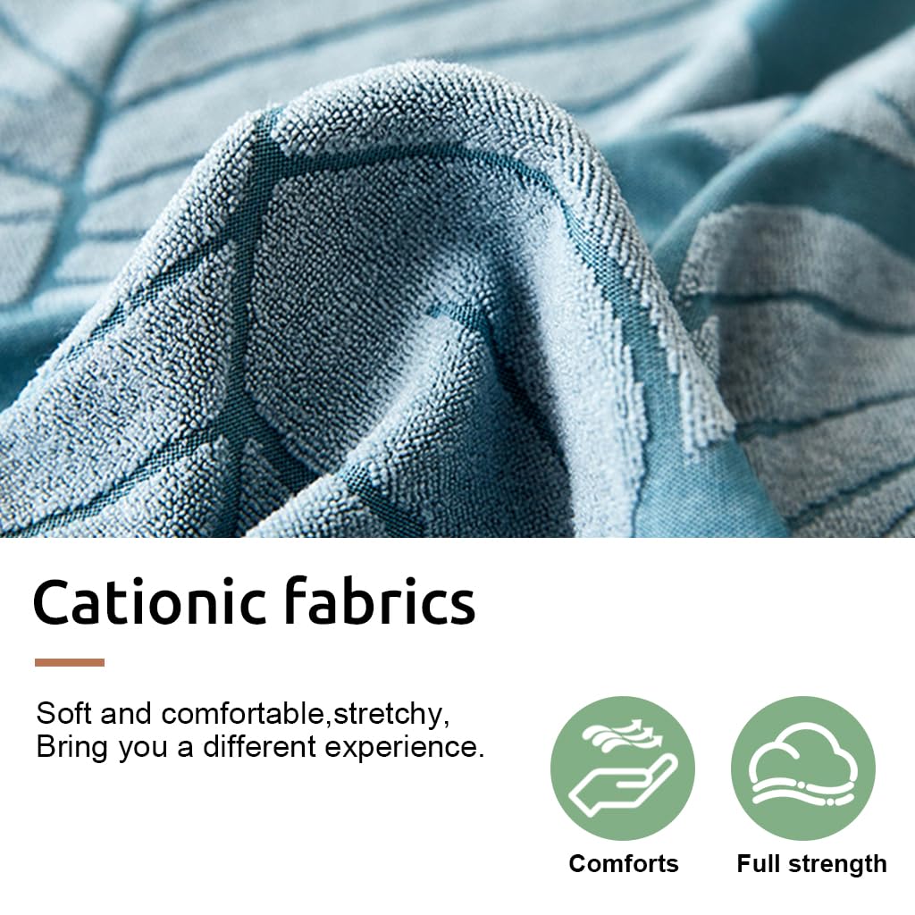 HASTHIP Stretch Sofa Slipcover for 3 Seater Couch 180–230cm featuring Elastic Dacron Fabric | Elegant Blue Jacquard Design