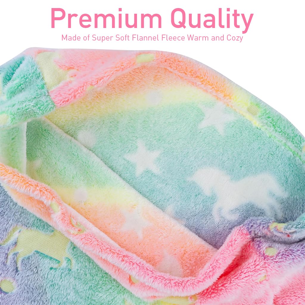 SNOWIE SOFT Mermaid Tail Blanket for Kids 17x39 in featuring Glow in the Dark Flannel | Cozy Gift for Girls