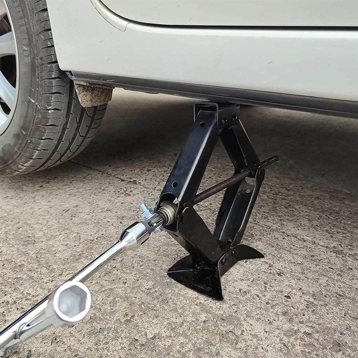 Serplex Scissor Jack Adapter for 1/2 Inch Drive Impact Wrench with Dual Hole Fit | Chrome Vanadium Steel Connector for Car and RV Use