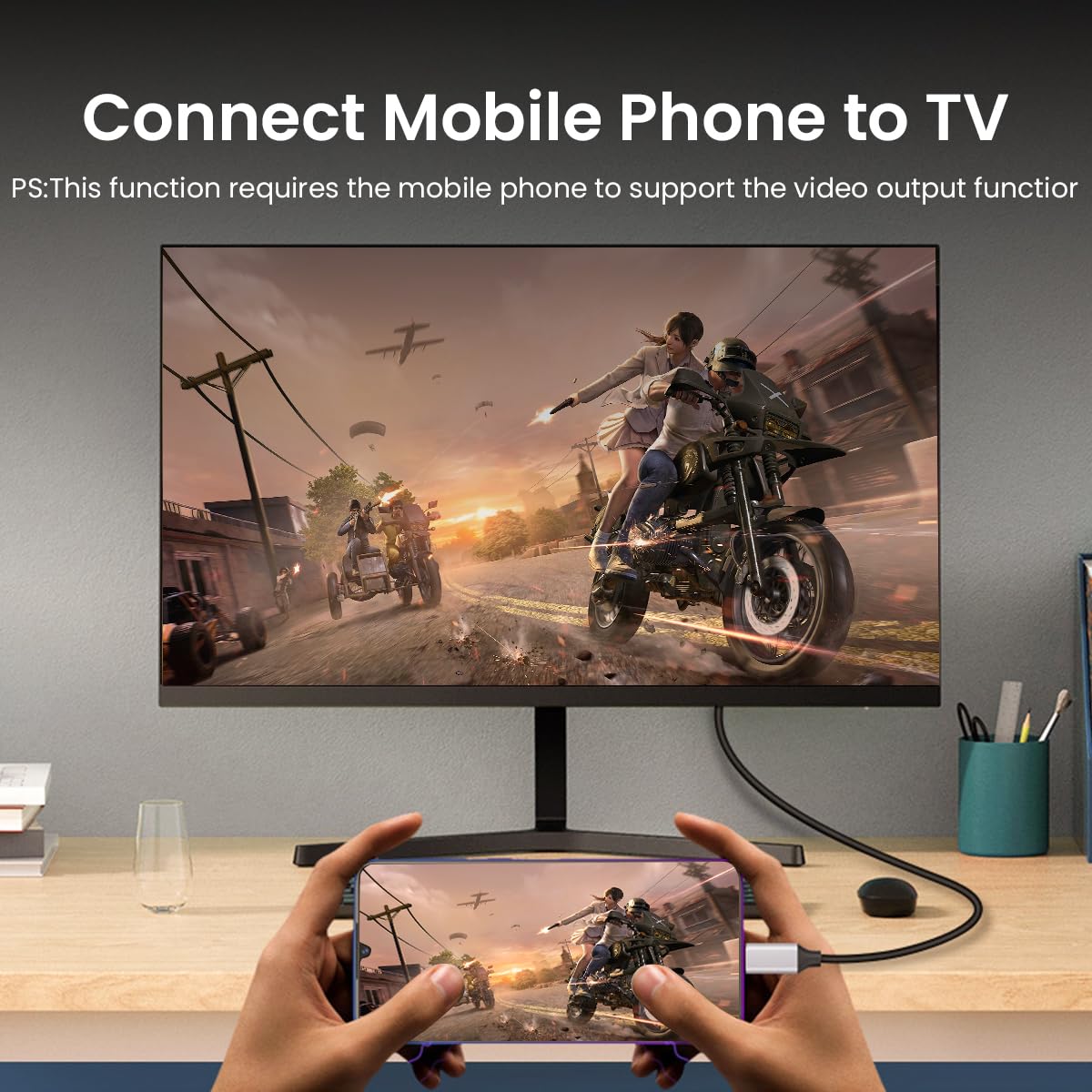 Verilux HDMI to Type C Cable 6 ft for MacBook Pro and iPad Pro with PD 60W Charging | Sleek Alloy Housing Design