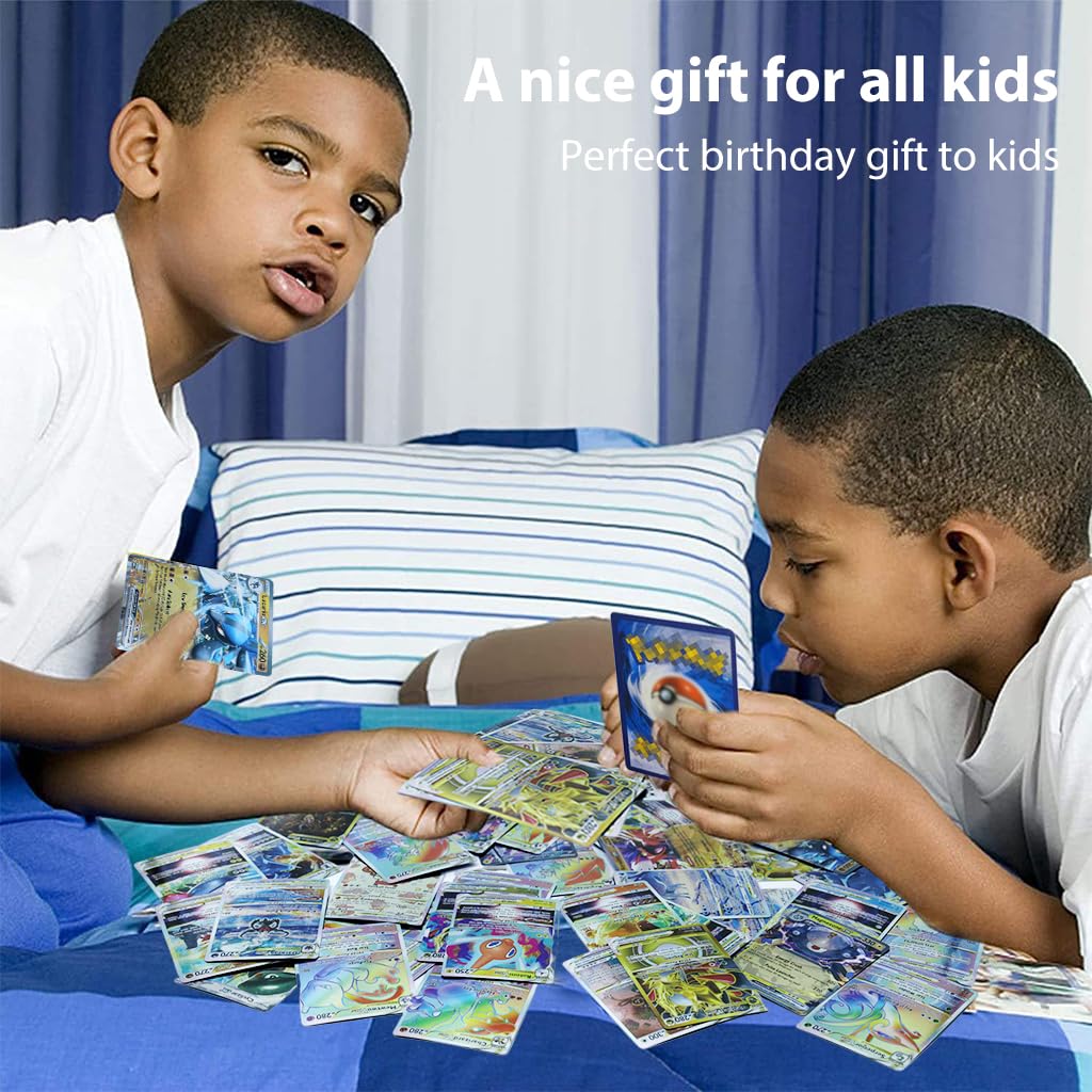 PATPAT Pokemon Cards Set for Kids with 100pcs Foil VSTAR and EX Rainbow Cards | Gift Box