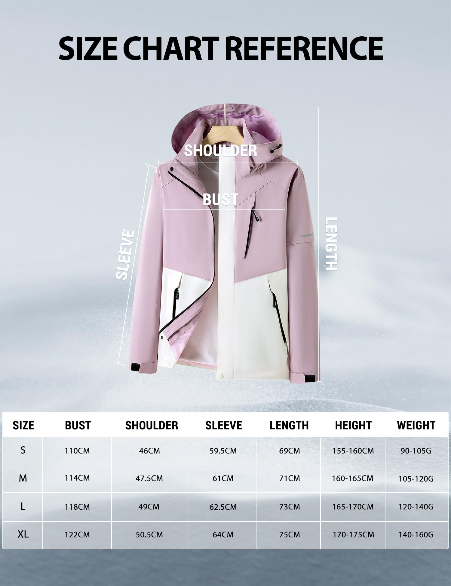 Venzina Women's Water Repellent Jacket for Hiking and Daily Commute with Reflective Design | Lightweight Breathable Windbreaker in Purple