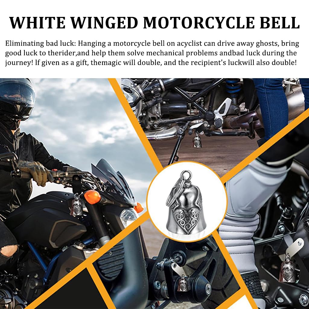 STHIRA Motorcycle Bell for Bikers with Angel Wing and Heart Design | Metal Alloy Lucky Charm Keychain