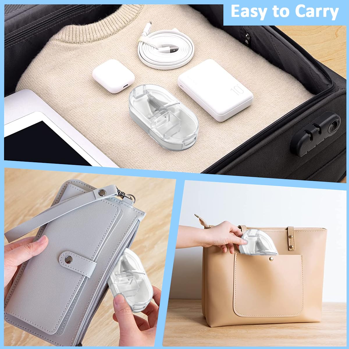 HANNEA Pill Cutter 2 in 1 Case with Stainless Steel Blade and Storage Box | White 2PCS