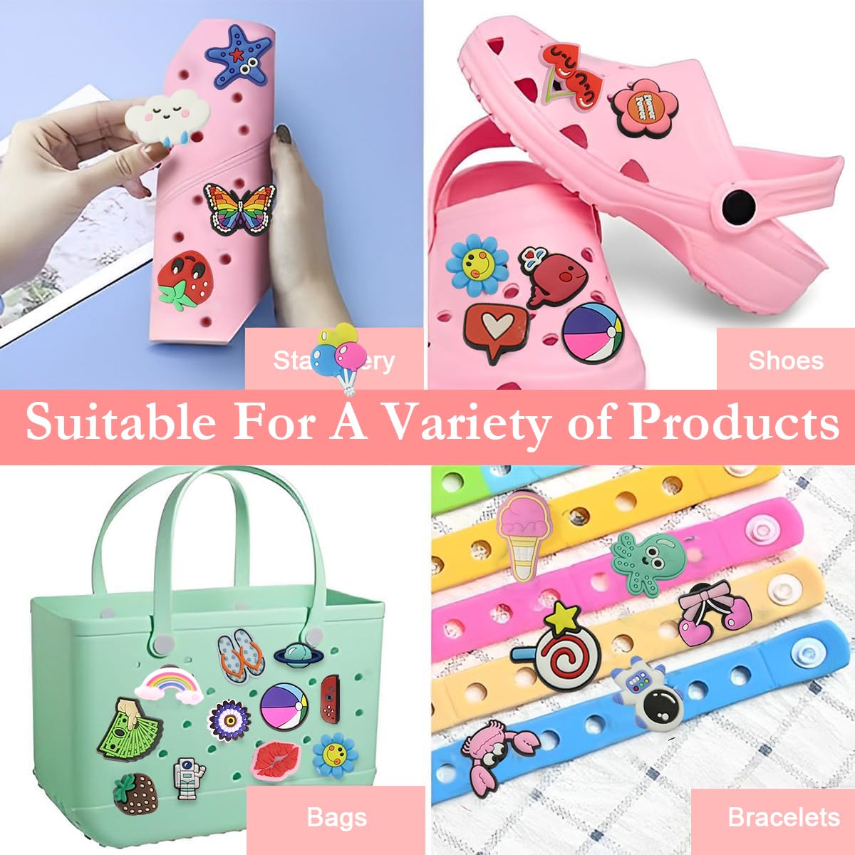MAYCREATE Shoe Charms for Clogs with 35+30 Pcs Cartoon Designs in PVC | Fun DIY Gift Set