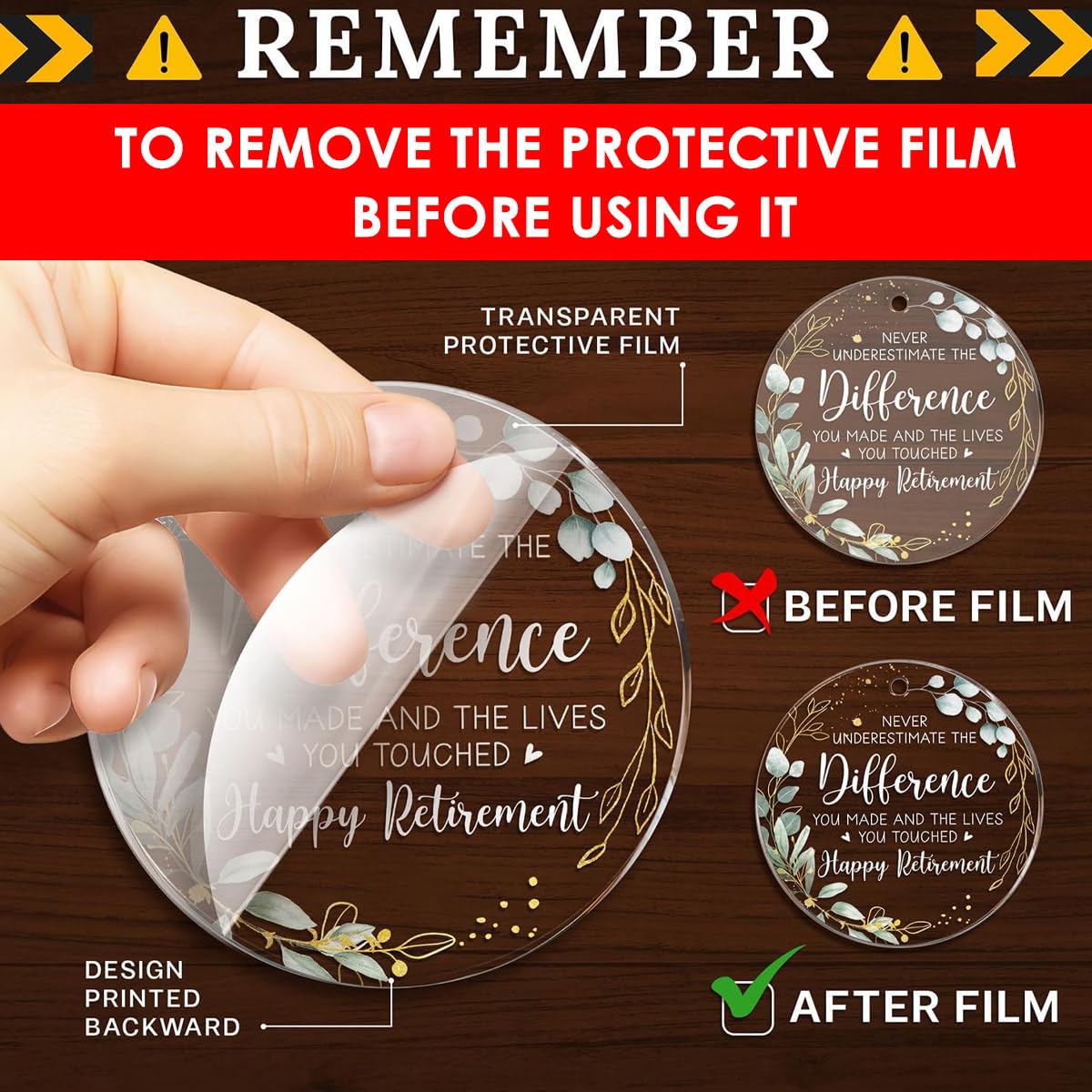 HASTHIP Retirement Gifts for Men and Women featuring 3.54 in Acrylic Ornament with Gift Box | Wall Hanging Keepsake for Coworker or Teacher