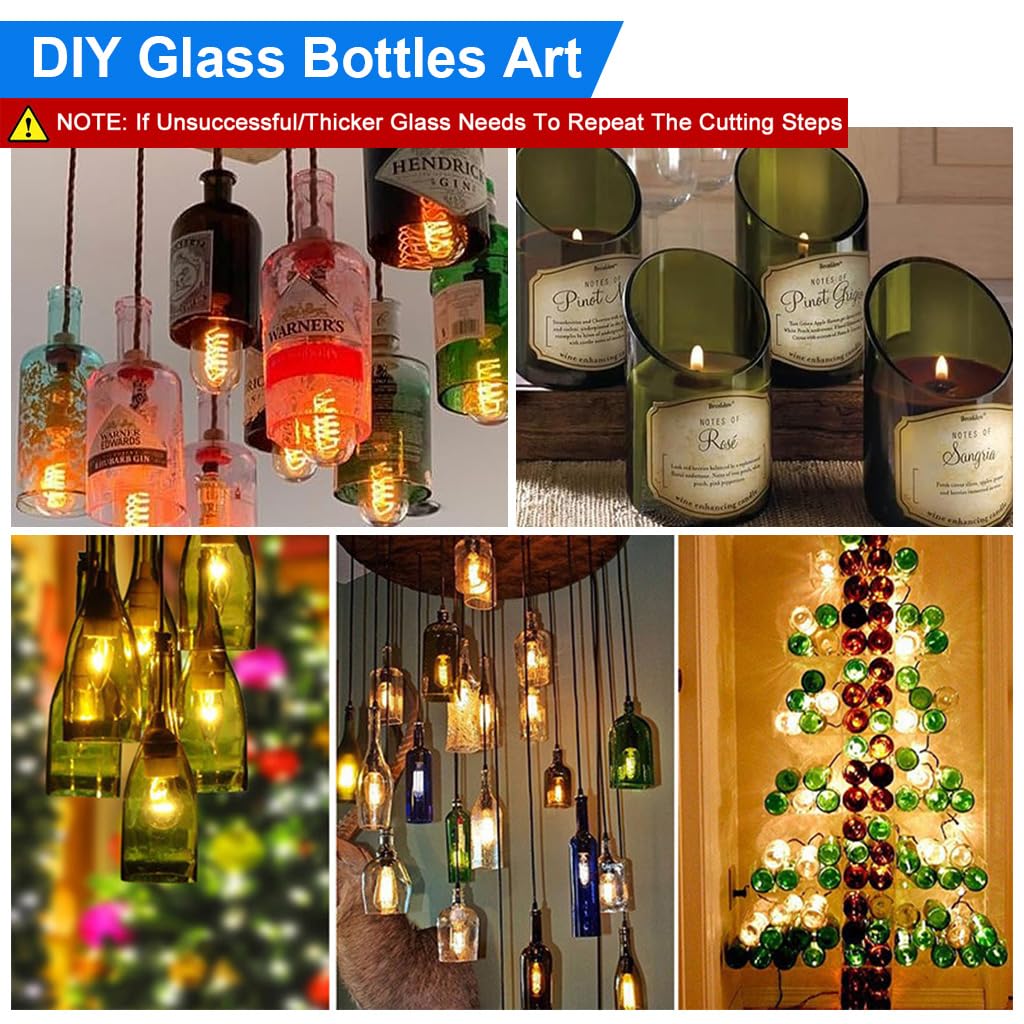 Serplex Glass Bottle Cutter for Wine and Beer Bottles featuring Upgraded Cutting Tool | Ideal for Round Bottle DIY Craft Projects