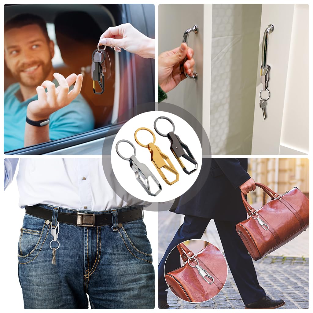 Venzina Key Chain Set for Home and Office featuring Spring Snap Hook | Zinc Alloy 3Pcs