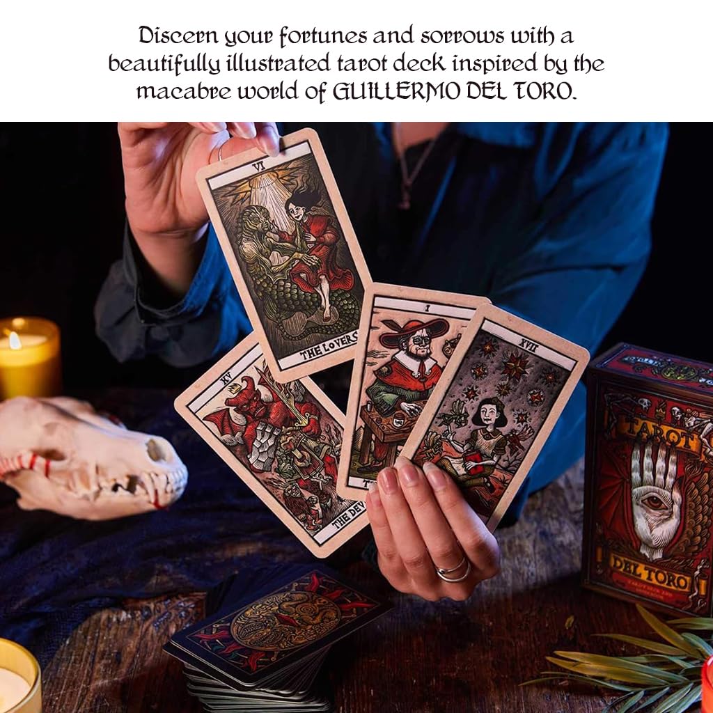 PATPAT Tarot del Toro Tarot Deck for Divination with 78 Cards and Beginner Guidebook | Dark Fantasy Artwork