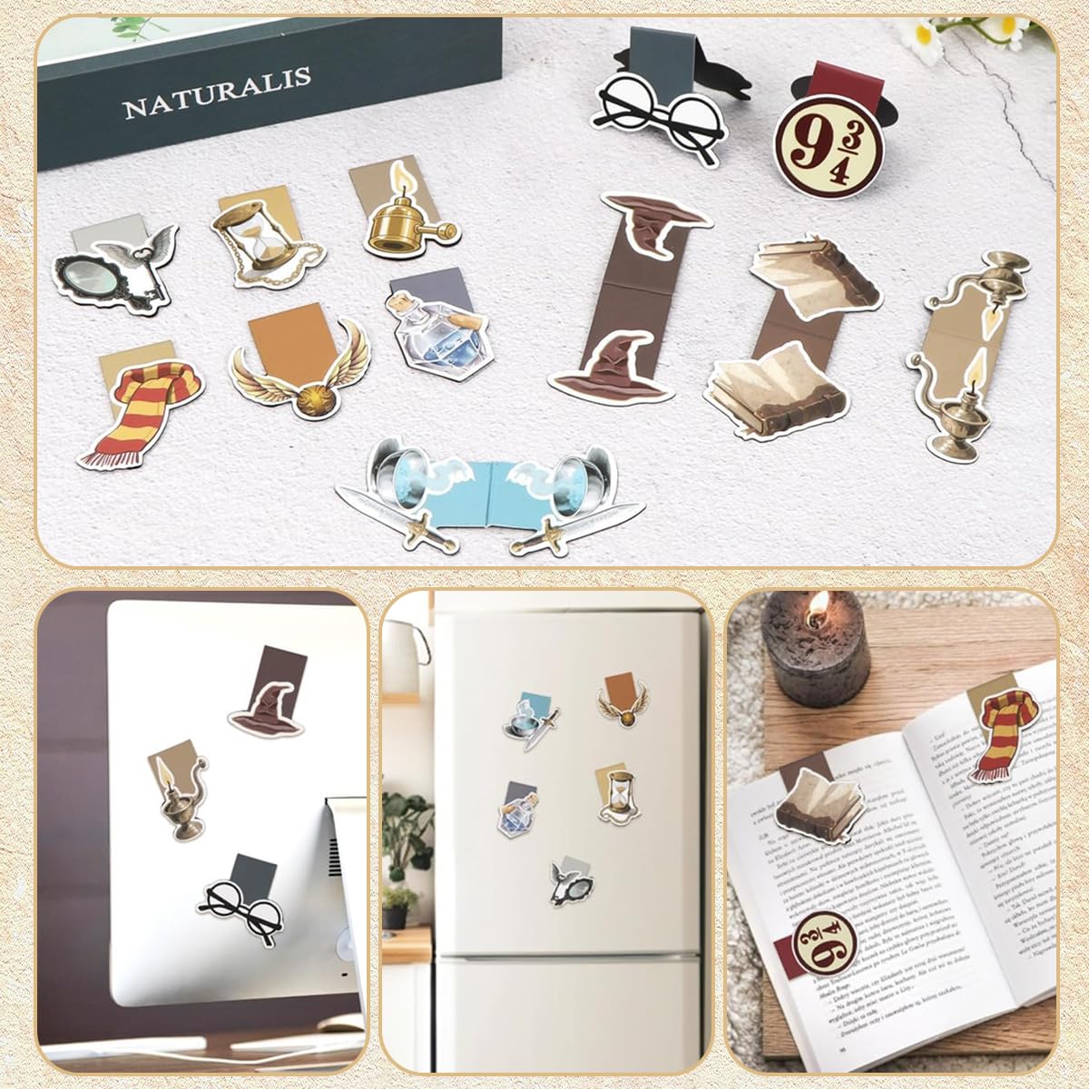 OFIFO Magnetic Bookmarks Set of 12 for Reading with Built in Magnets | Cute Gift for Students and Book Lovers
