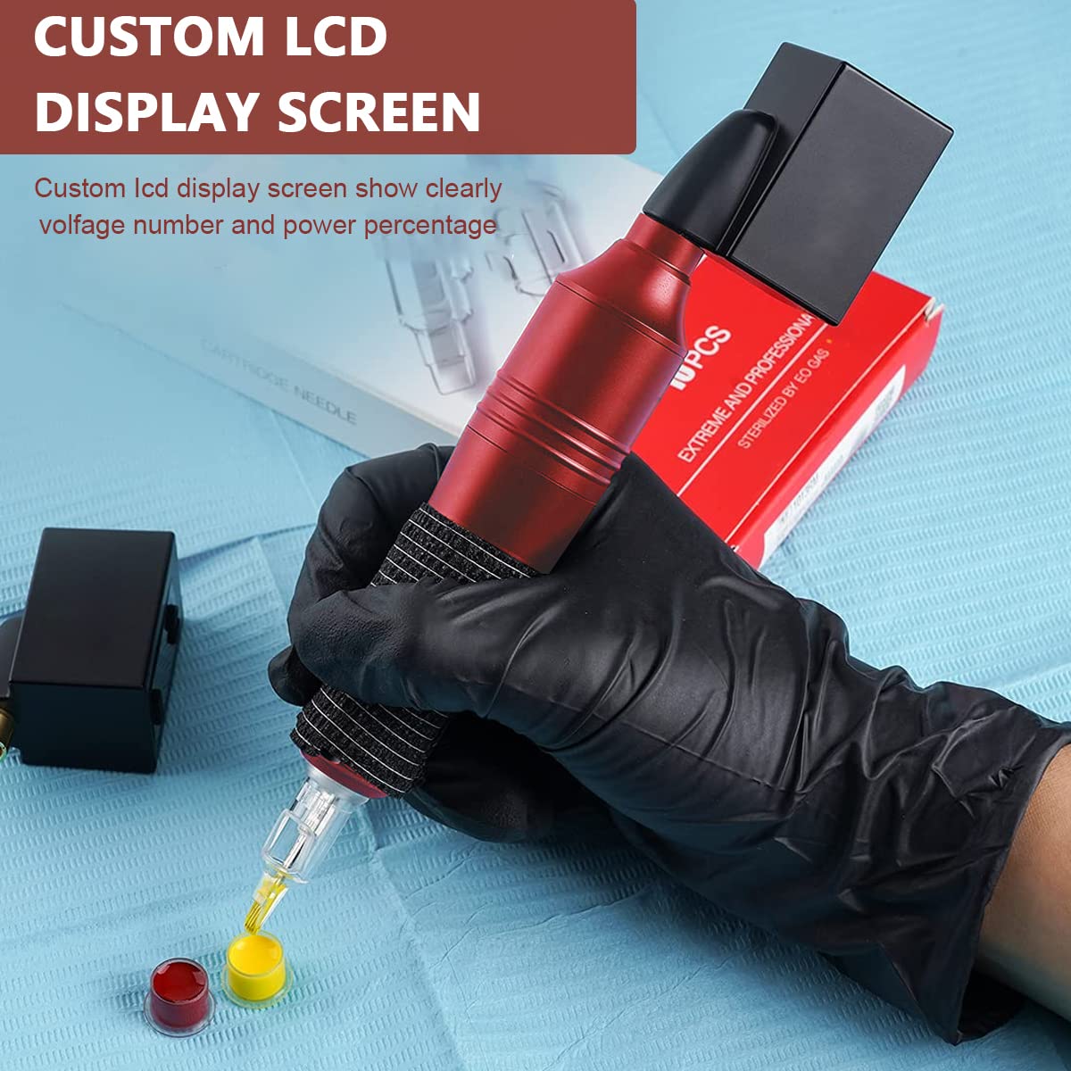 HASTHIP Tattoo Machine Kit for Beginners with Coreless Motor and 10 Needles | Aluminum Pen