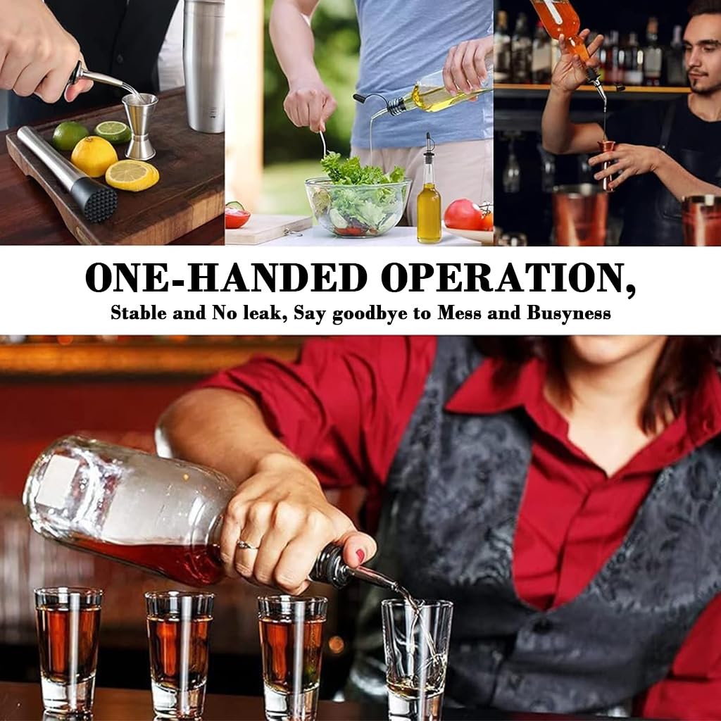 Supvox Oil Bottle Cap Dispenser Set for Kitchen with 6 Pcs | Featuring Reflux Hole and Dust Caps