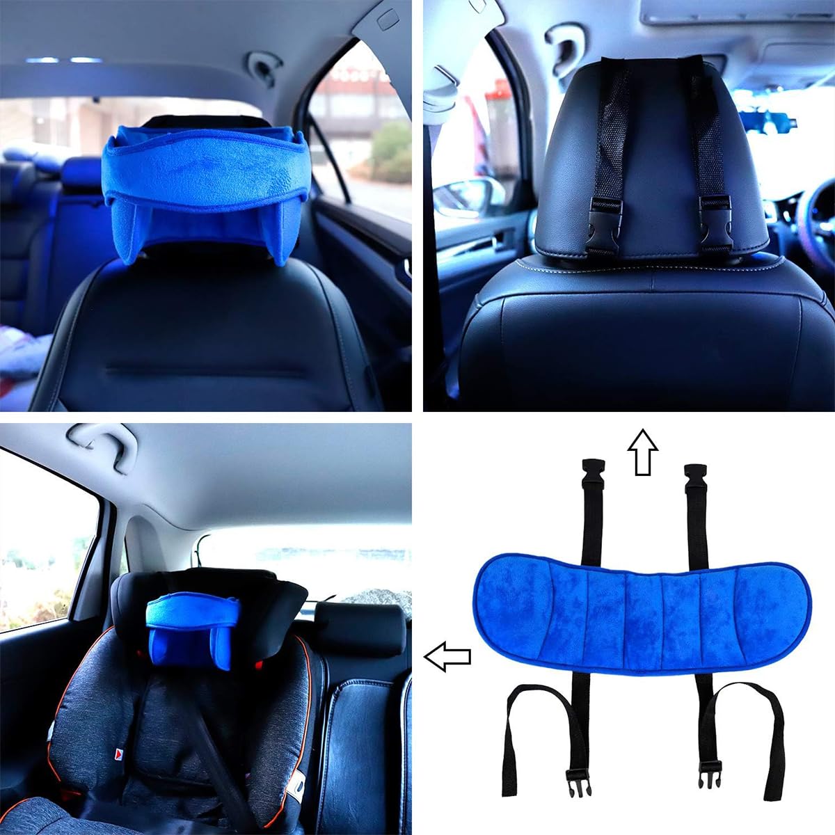 SNOWIE SOFT Kids Head Support Band for Car Seat with Quick Release Buckle | Adjustable Breathable Headrest for Children 3–8