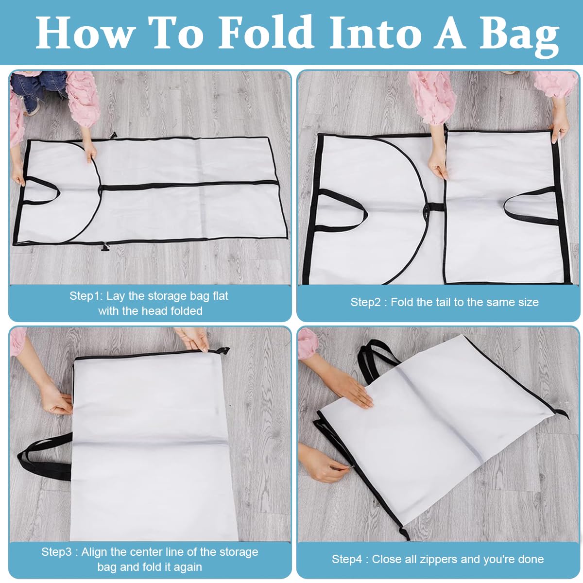 HASTHIP Gown Garment Bag for Wedding and Prom Dresses 70.8x23.6 in with Zipper Window | White Non Woven Fabric Storage