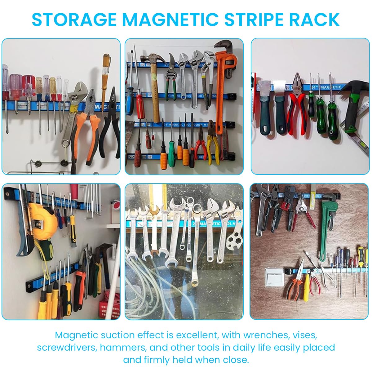 Serplex Magnetic Tool Holder for Wall Mount with Screw Fixed Design and 18 Inches Length