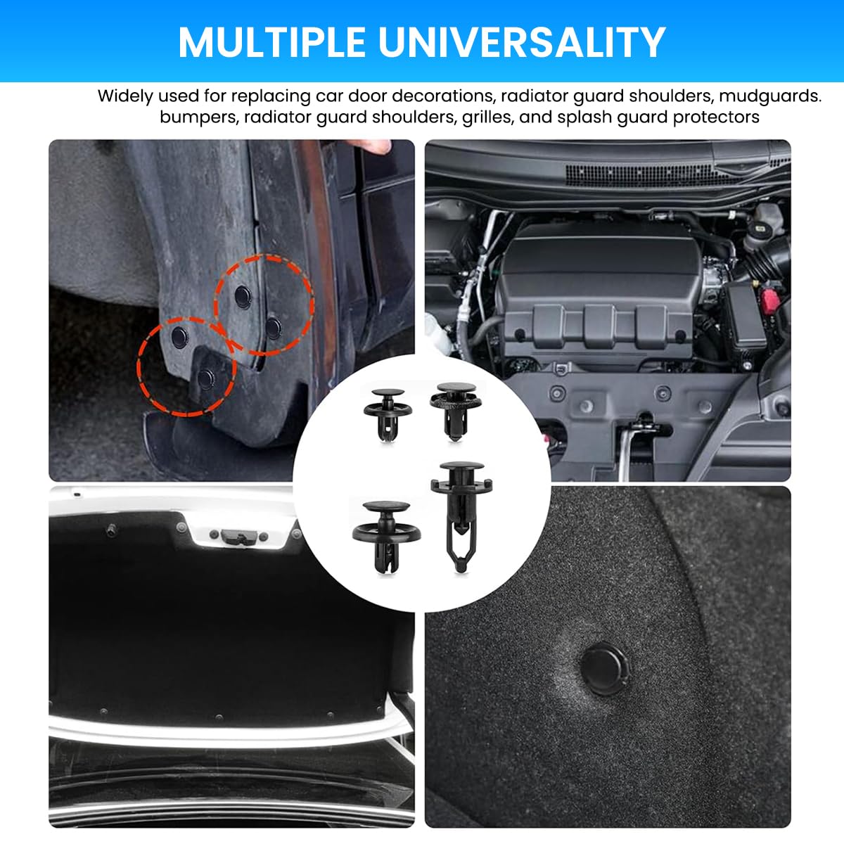 STHIRA Car Rivets Kit 360 pcs with Trim Removal Tool 6mm–9mm for Bumper and Panel Repair