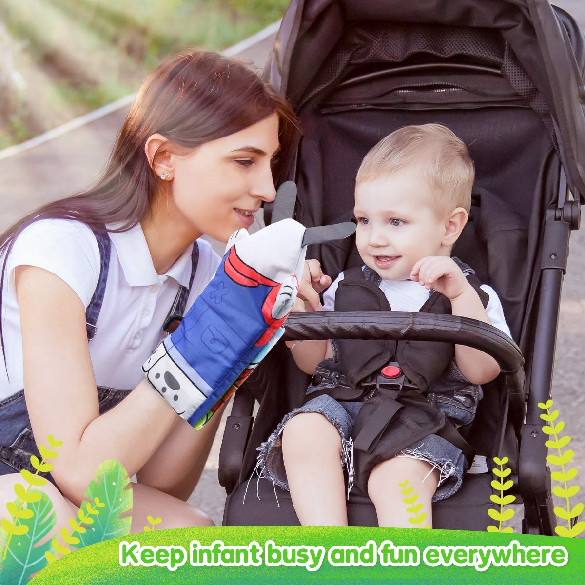 SNOWIE SOFT Baby Soft Cloth Book for Toddlers with Hand Puppet featuring Farm Animals | Touch and Feel Fabric Learning Toy