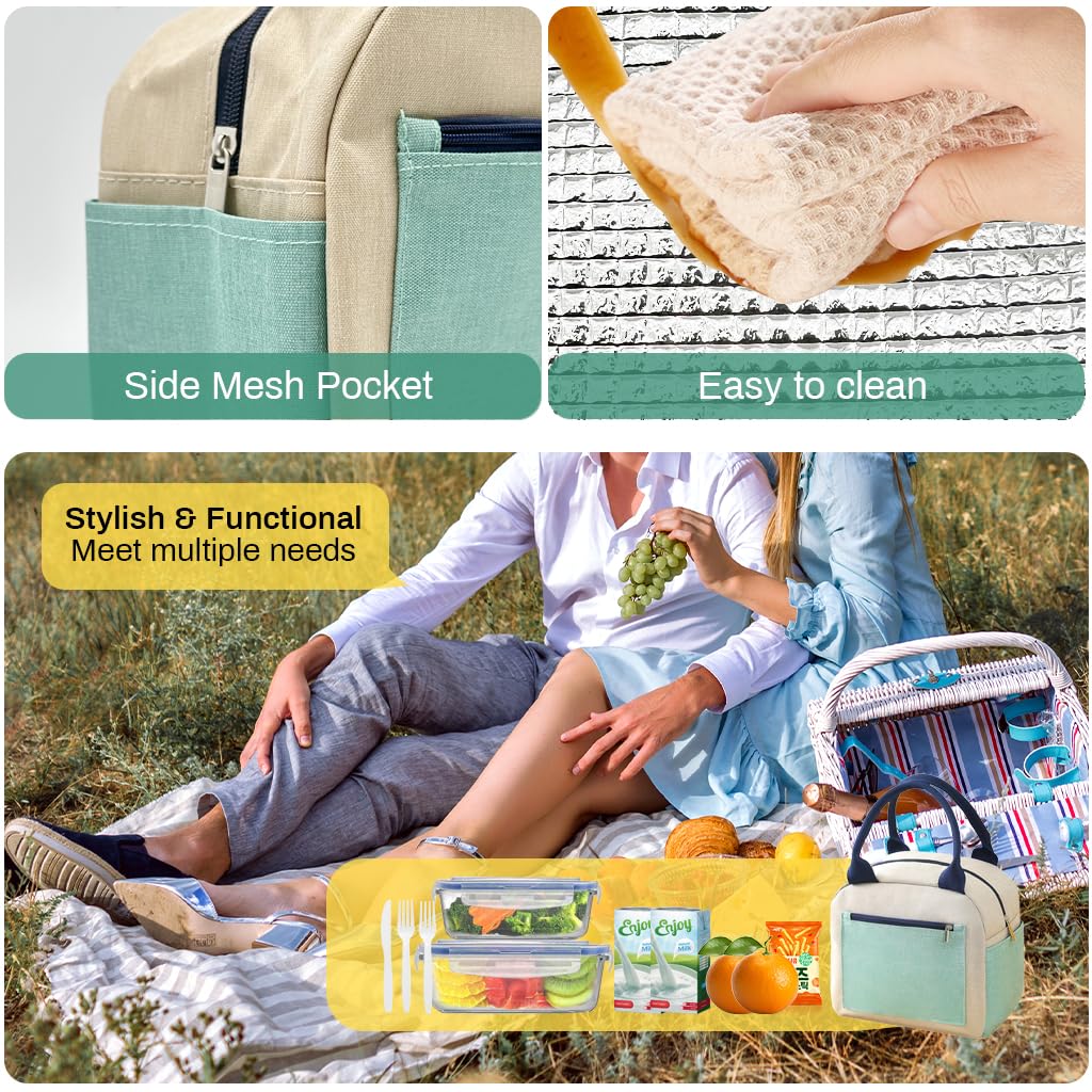 ZIBUYU Insulated Lunch Bags for Office and School with 3.5 Litre Capacity | Leakproof Oxford Design