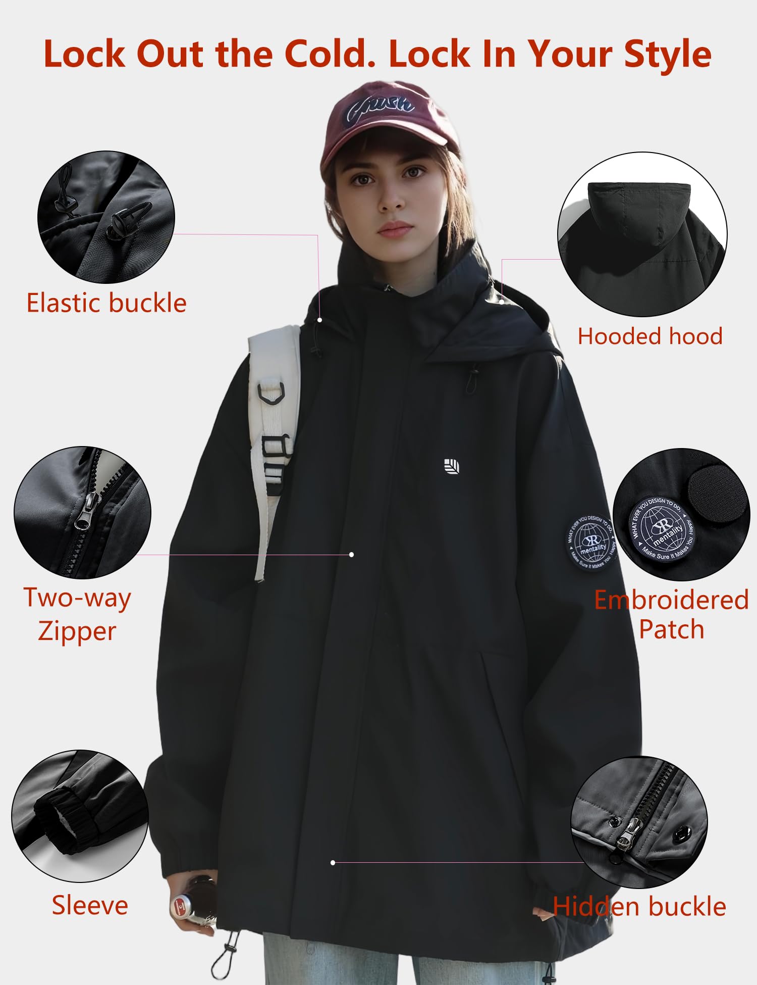 Venzina Women’s Softshell Jacket for Hiking and Commute with Waterproof Windproof Design | Black