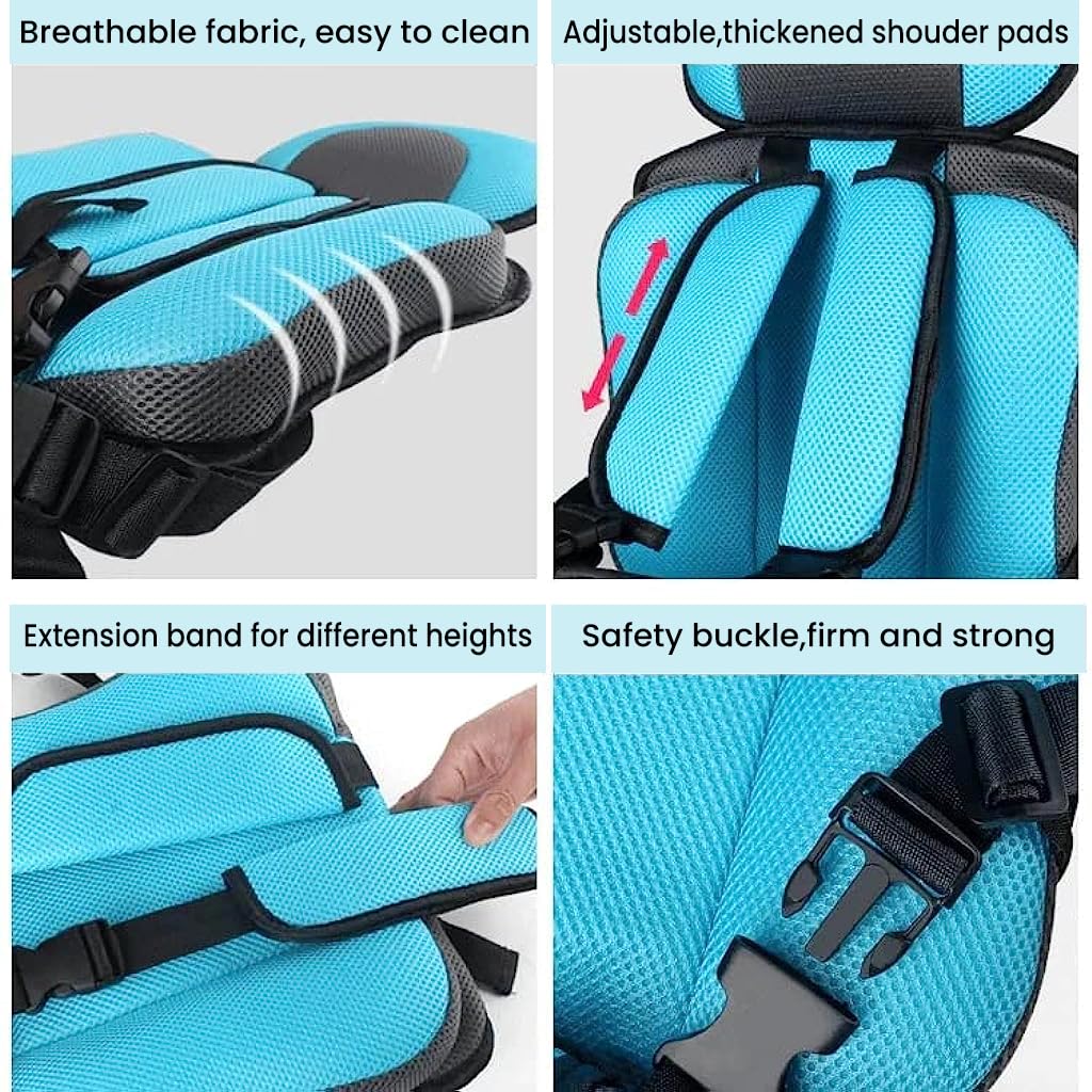 SNOWIE SOFT® Seat Liner Pad for Baby with Safety Belt, Breathable Safety Seat Liner Pad for Strollers, Scooter, Portable Seat Pad for Kids Age 4-12