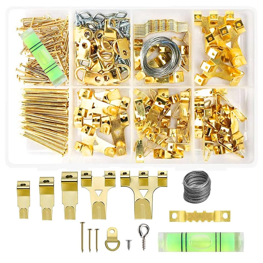 Serplex Picture Hanging Kit for Home Decor and DIY Use with 261 pcs Steel Hooks | Supports up to 75 lb