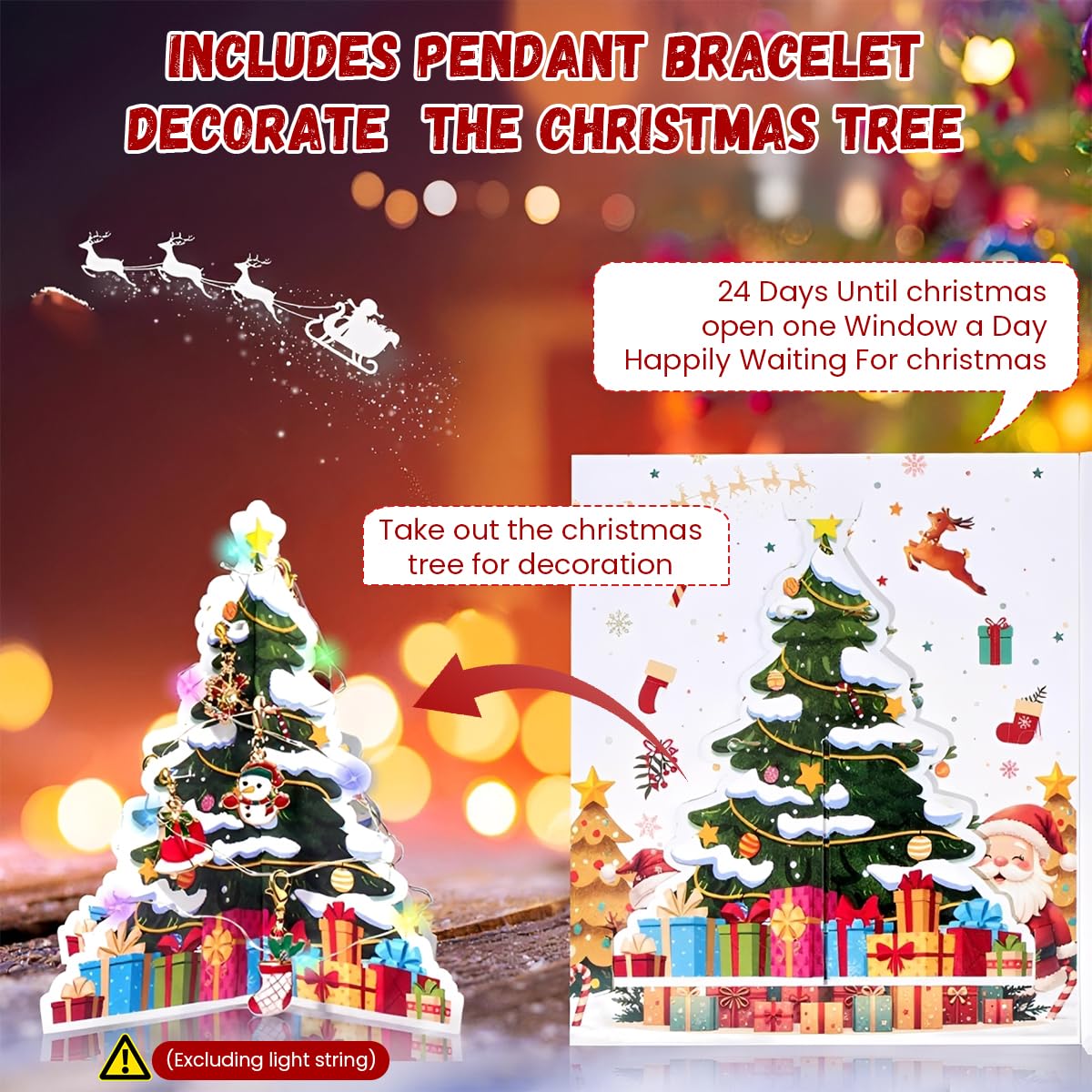 SANNIDHI Christmas Advent Calendar 2025 with 24 Grids and 22 Charms for Girls Jewelry Making | Fun Xmas Countdown Gift