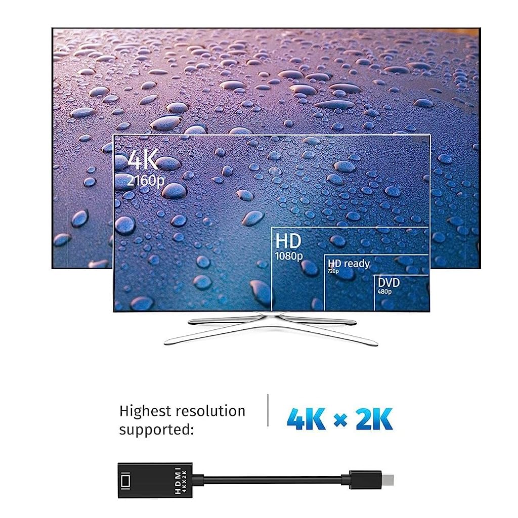 Zeitel Mini DP to HDMI Adapter Cable 0.65 ft for MacBook and Surface Pro featuring gold plated connectors | supports 4K video and audio