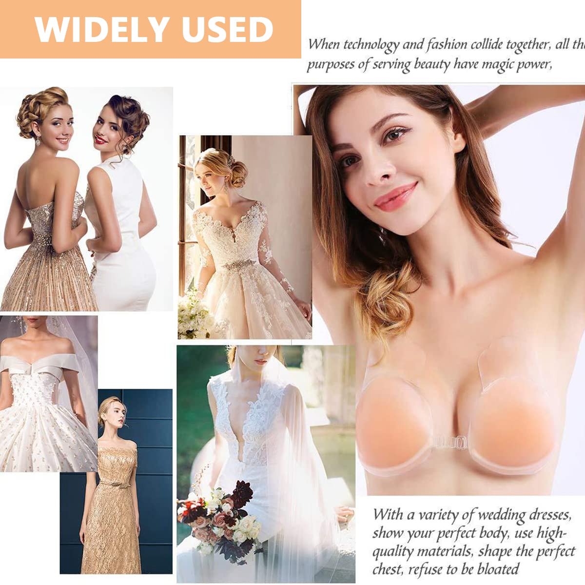 MAYCREATE Nipple Cover for Women with Adhesive Push Up Silicone Lift Pads | Reusable A B Cups