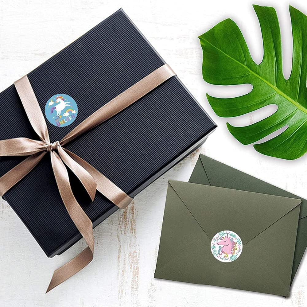 ELEPHANTBOAT Unicorn Label Stickers for Kids Crafts and Gift Bags featuring 500pcs 1 in Designs