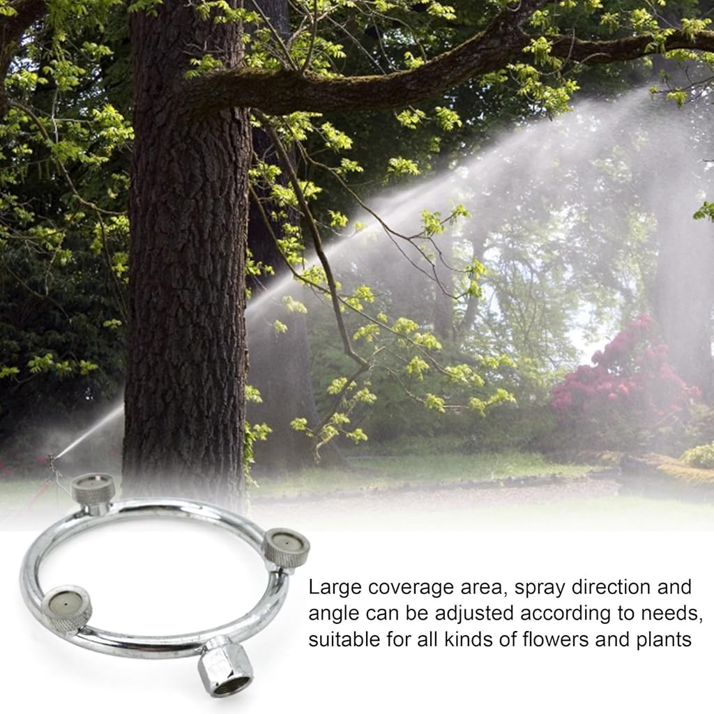 HASTHIP Metal Garden Sprayer Nozzle for Plants with Three Mist Heads 3PCS | Stainless Steel Atomizing Ring