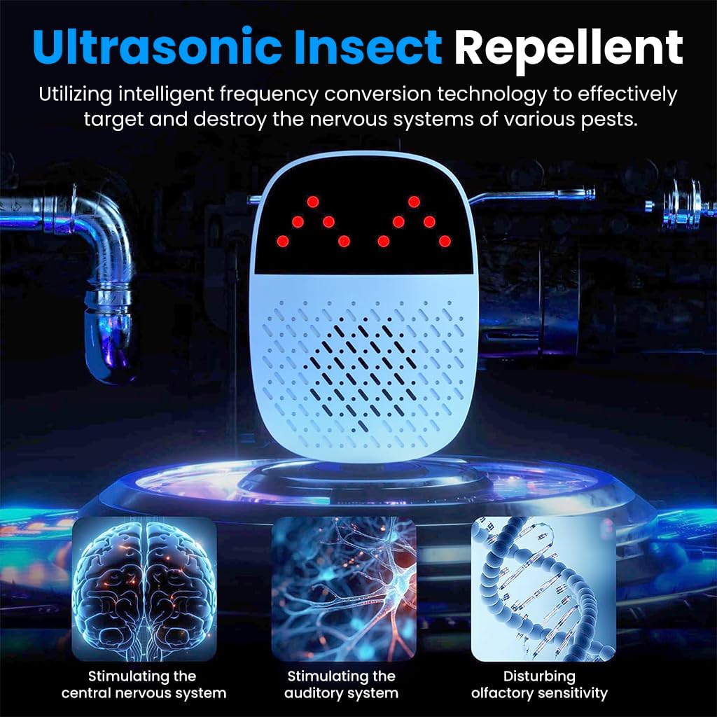HASTHIP Ultrasonic Pest Repeller for Indoor Use with Dual Mode and 800–1200 sq Coverage | Smart Ai Silent Operation