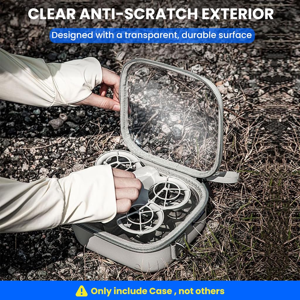 ZORBES Drone Storage Bag for DJI Neo with Clear Waterproof Anti Scratch Shell | Travel Carry Case