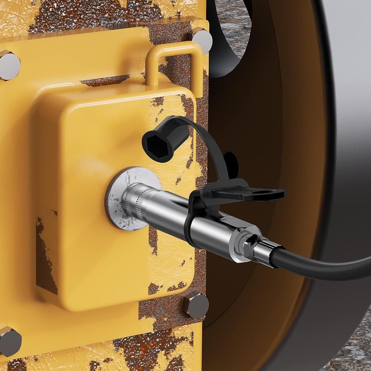 STHIRA Grease Gun Coupler for Machinery Maintenance featuring 10000 PSI Locking Jaws | 1/8 NPT Steel Quick Release Design