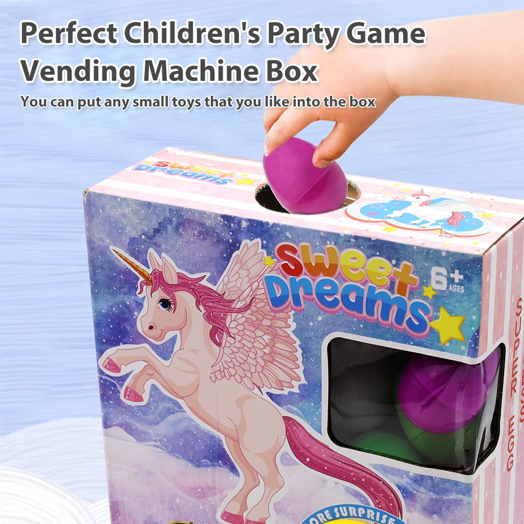 PATPAT Unicorn Toy Vending Machine for Kids with 6 Color Capsules and 9 Bonus Surprises | Ideal Birthday Gift