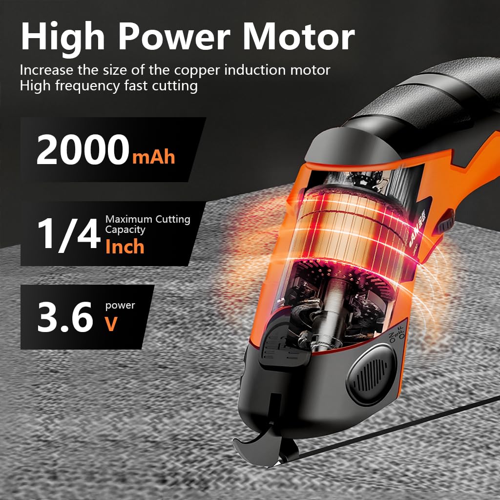 Serplex Electric Scissors for Crafts with 3.6V Power and Safe Lock | Tungsten Steel Blades