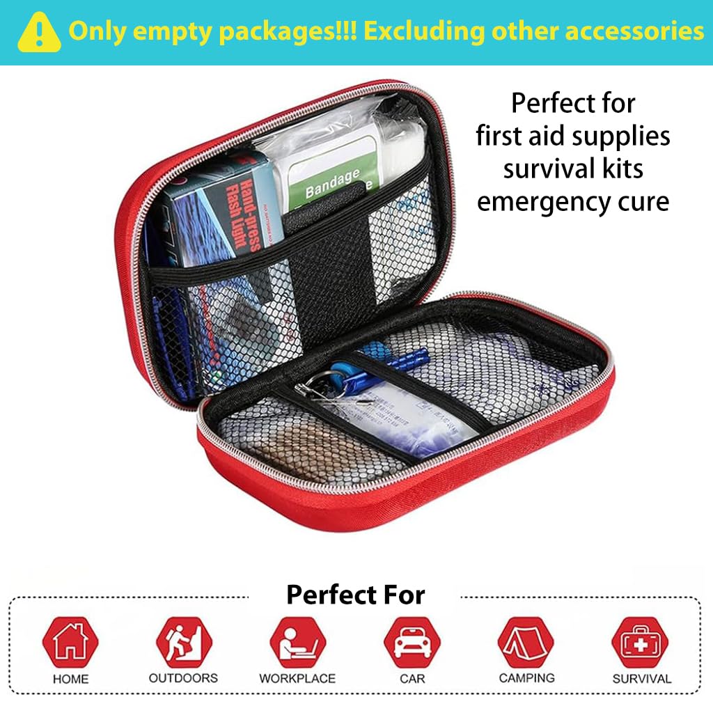 PROBEROS First Aid Kit Bag for Travel Camping and Home with Waterproof EVA Case 21x13x5cm | 3PCS Compact Medicine Organizer