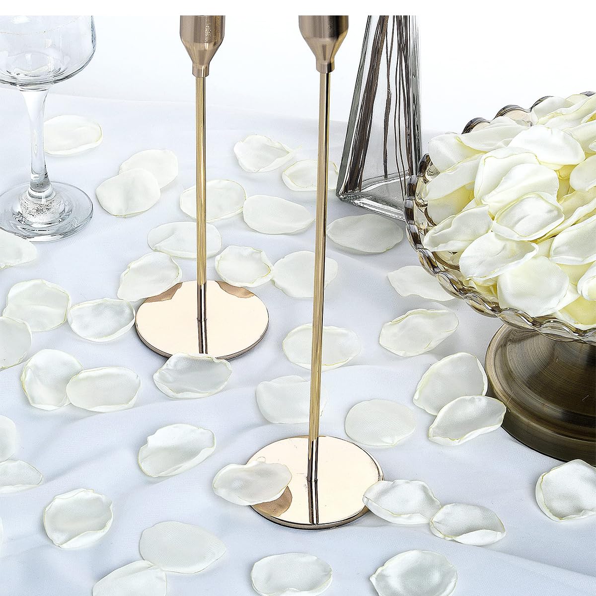 HASTHIP Artificial Fake Silk Rose Petals for Wedding and Romantic Night 200PCS White Decor