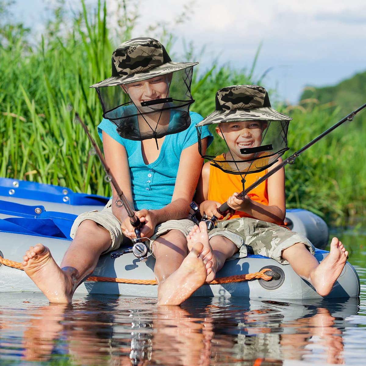 Proberos Mosquito Net Hat for Outdoor Fishing and Hiking with 37 cm Brim Foldable Design