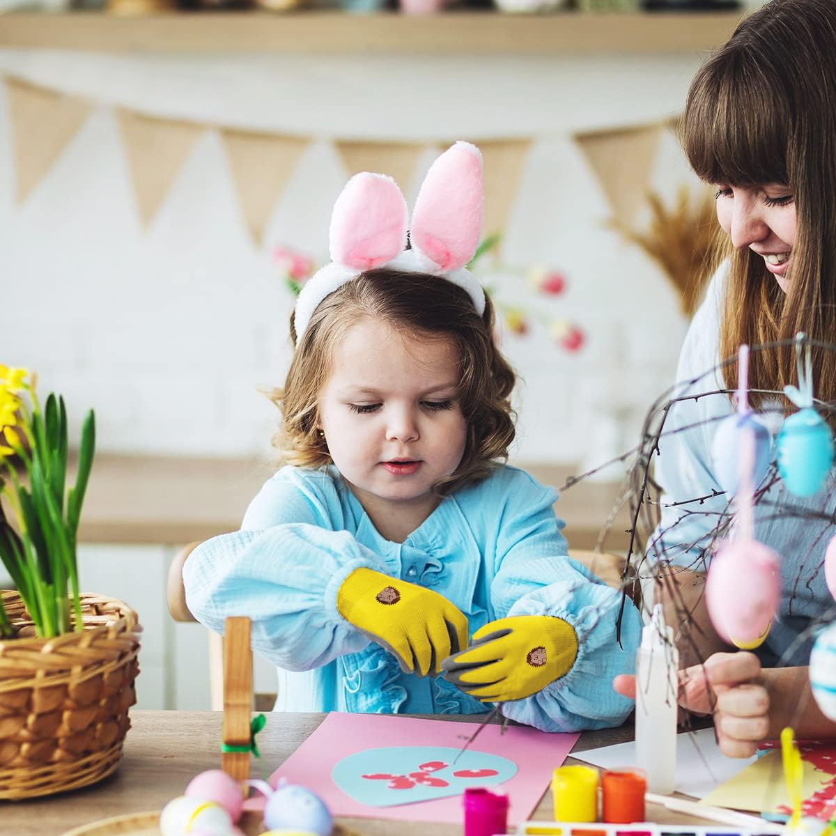 Serplex Kids Gardening Gloves for Ages 3–5 with Rubber Coating and Soft Breathable Lining