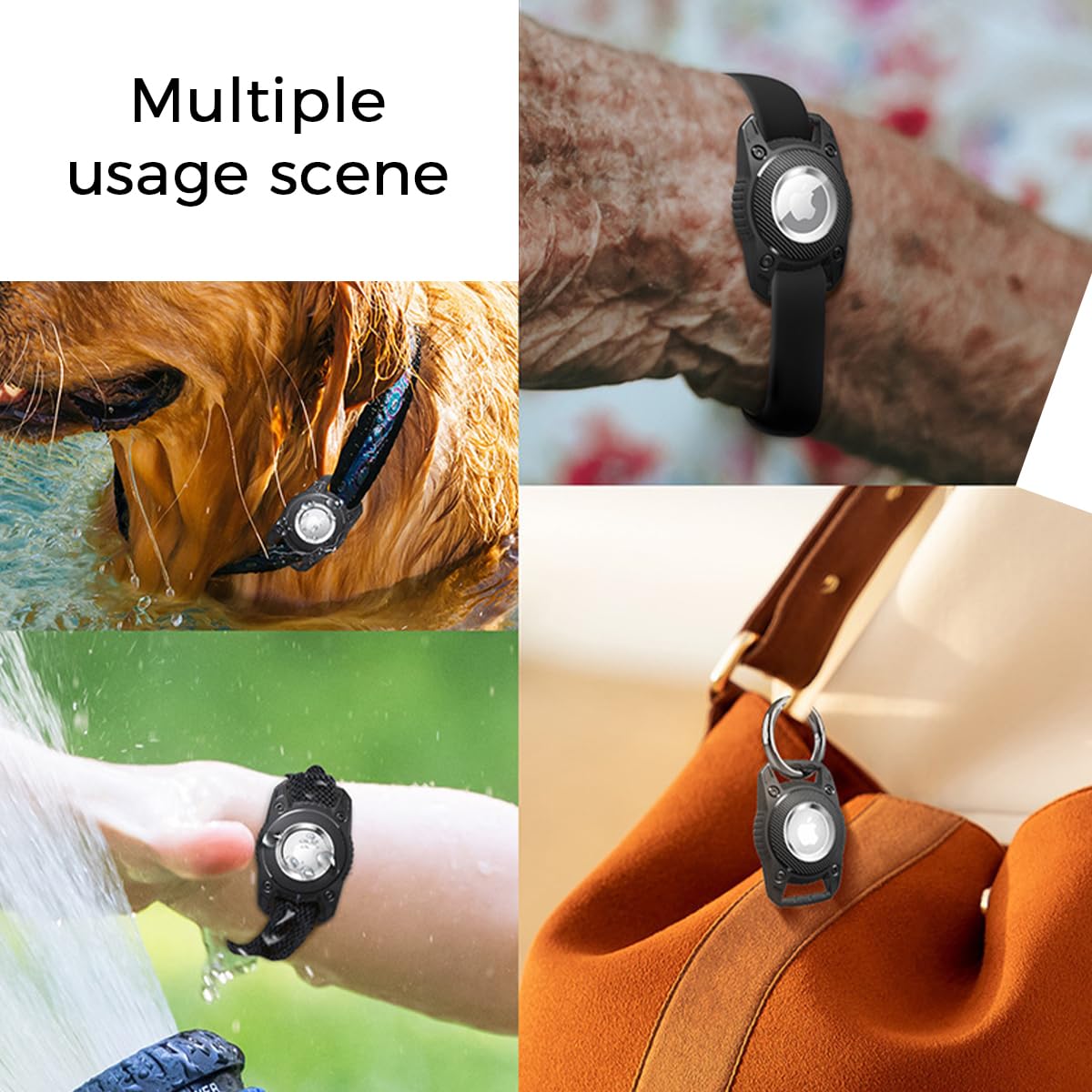 ZORBES Airtag Case for Dog Collar with IPX8 Waterproof Seal and Screw-Lock TPU Design