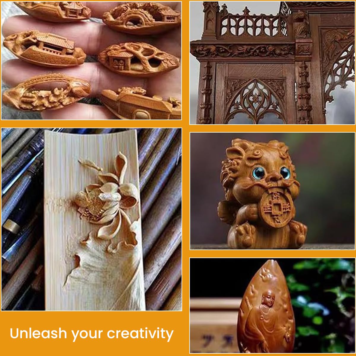 Serplex Carving Bits for Dremel Rotary Tool with 6pcs Detailing Shapes in Stainless Steel | Ideal for DIY Woodworking